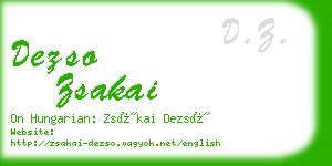 dezso zsakai business card